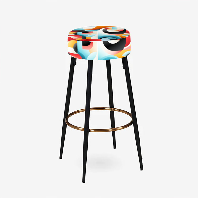 Ensemble de 2 tabourets de bar géométriques bleu et rouge Whirlwind