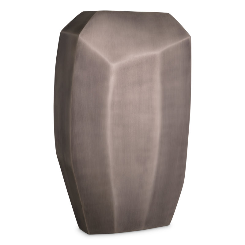 Linos Handmade Aluminum Table Vase, Antique Brass, 17.13" H x 9.65" W x 4.53" D