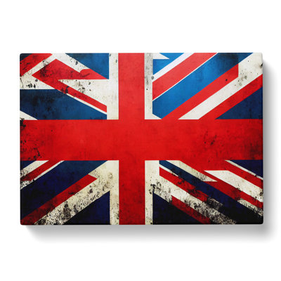 Painted Union Jack Flag Vol.4 Abstract - Wrapped Canvas Painting