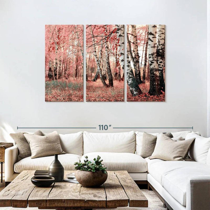 Alvord Pink Birch Forest, 48" H x 74" W