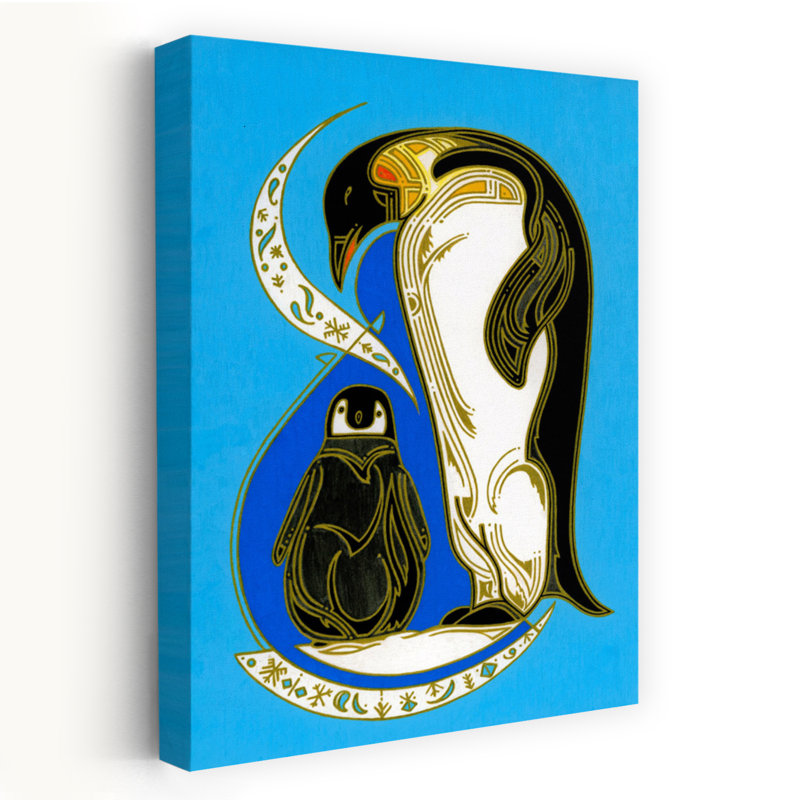 Art contemporain, art contemporain pingouin contemporain, H 60 po x l 40 po