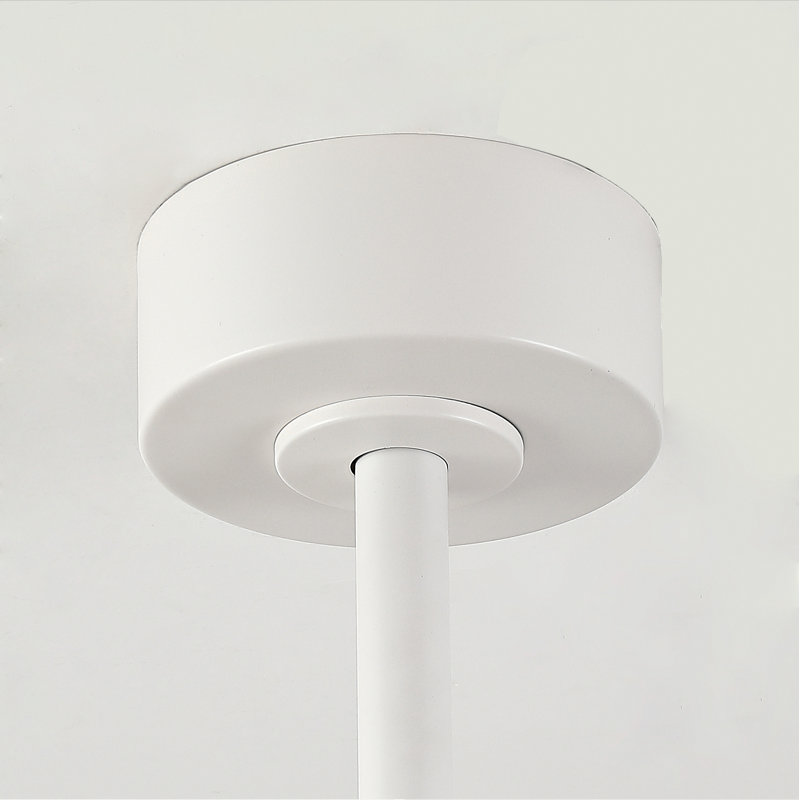 Modern White Ceiling Fan With Light, Featuring 3 Abs Plastic Blades, Remote Control Operation, Reversible Dc Motor, And Dimmable Led Lighting.