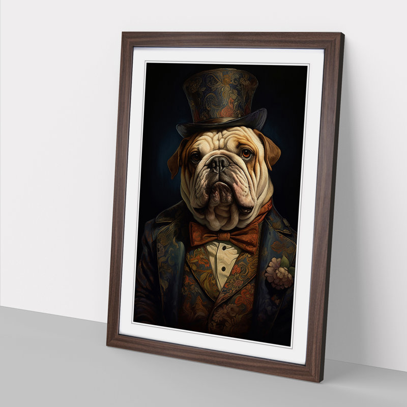 British Bulldog Romanticism - Framed Print, Walnut Framed, 34cm H x 25cm W x 2cm D