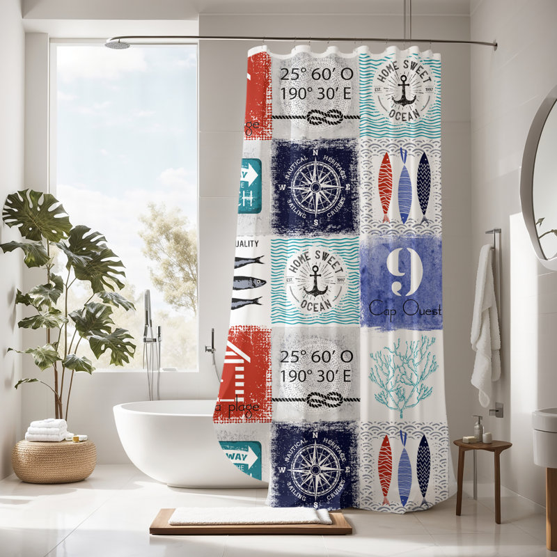 Patchwork Shower Curtain, 72" H x 70" W