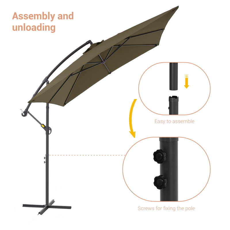Scarlott 98.3" x 98.3" Square Umbrella, Taupe