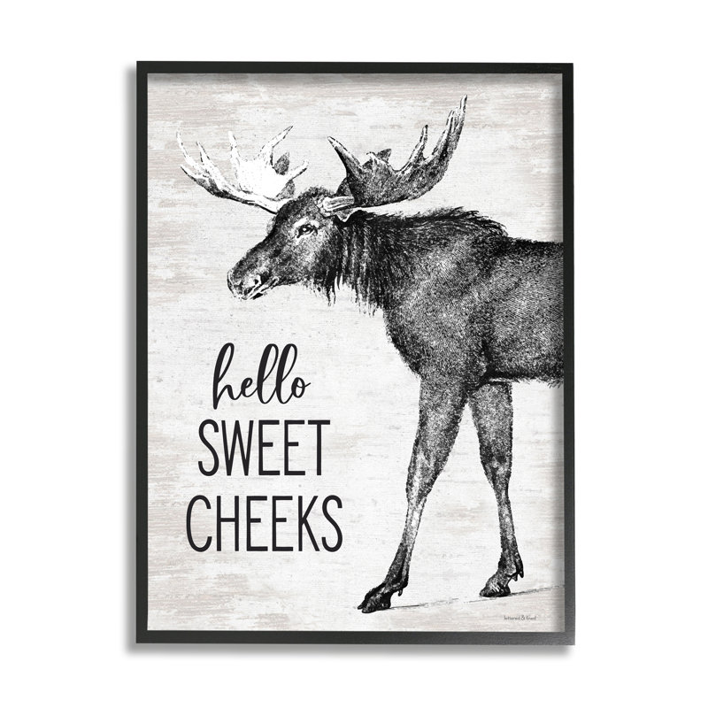 Hello Hello Cheek, H 20 po x l 16 po, Giclée encadrée noir minuit