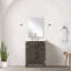 Meuble-lavabo en chêne brun avec comptoir en acrylique, 24 po X P 18 po, miroir, robinet simple 24 x 18, inclus