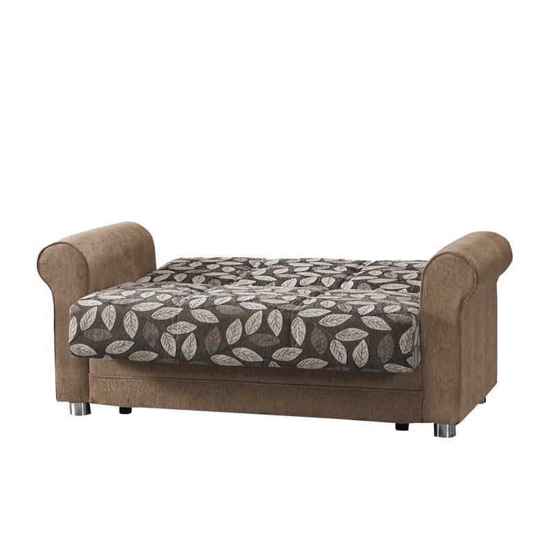 Causeuse convertible avec rangement Primenest Grandera, beige, Beige / brun multi