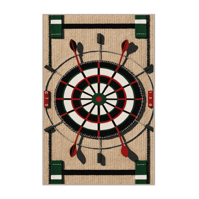 Washable Darts Sports Area Rug