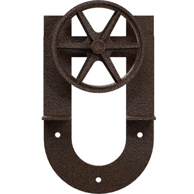 Premium Wagon Wheel Horseshoe Roller Hanger Steel Single Door Barn Door Hardware Kit Standard Single