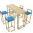 5-Piece Modern Bar Table Set Gold Metal Frame Multi-Layer Engineered Wood Tabletop High-Density Sponge Cushioned Chairs with Backrest Under-Table Storage Shelf Space-Saving Design for Kitchen & Dining