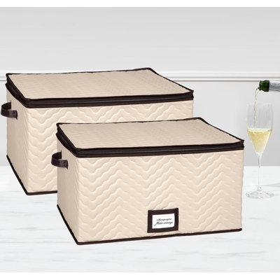 Boîte de rangement pour verres à vin avec séparateurs - peut contenir 12 verres à vin jusqu'à 10 po de hauteur 