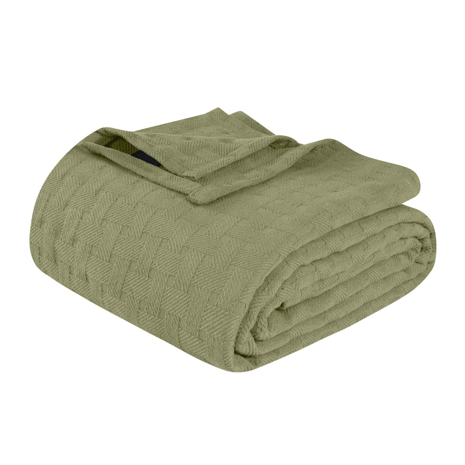 Bertie Cotton Throw Blanket, Sage, Twin
