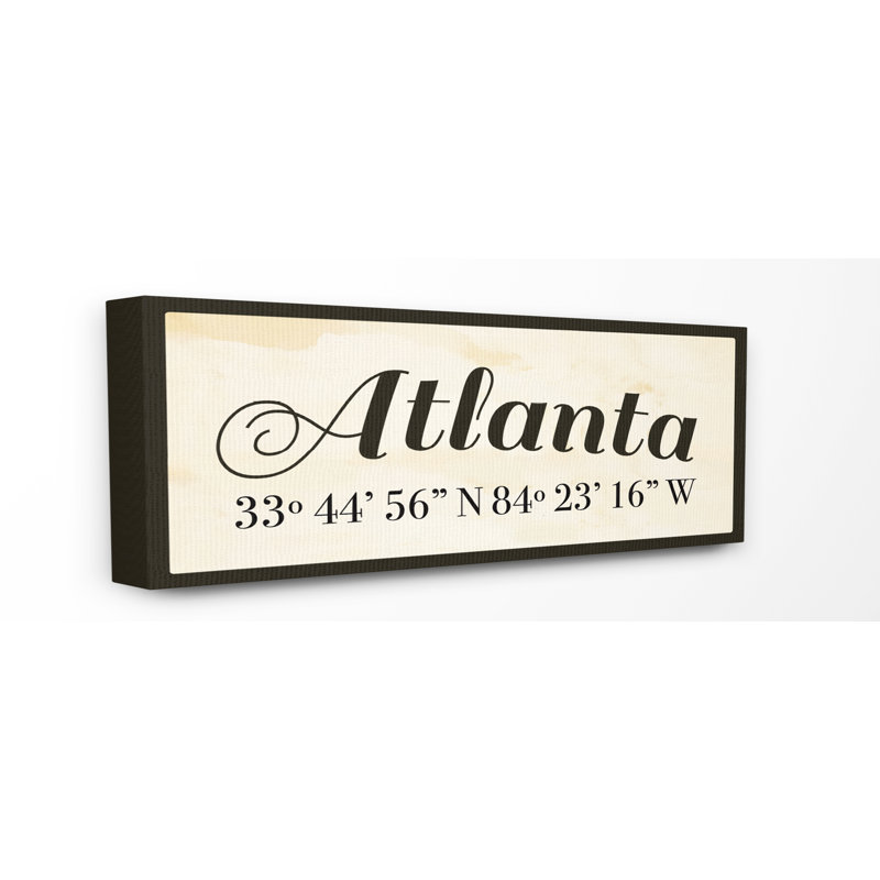 «Atlanta» par Daphne Polselli, reproduction d'art textuel sur toile, H 10 po x l 24 po, Toile tendue