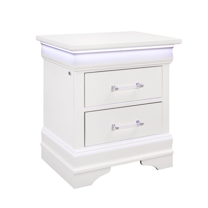 Table de chevet avec DEL, Blanc