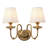 2-Copper colored dimmable iron cloth covered Wall Sconce