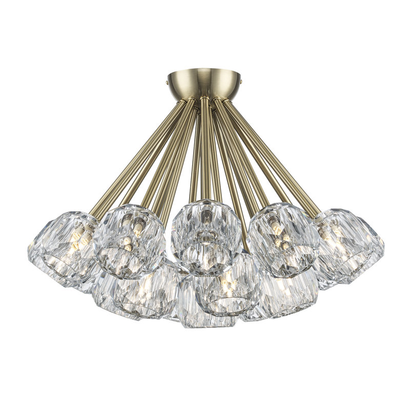 Plafonnier semi-encastré 19 lumières Konotopsky, Or antique