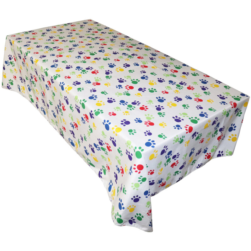 Paw Print Tablecloths,  36" Square, Colorful