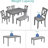 6 Dining Table With Rectangular Tabletop, 4 Chairs And A Bench Spacious, Table, &-1561826688