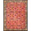 Antique Chinese Wool Pile Room Size Floral Pomegranate Design Pink Art Deco Rug