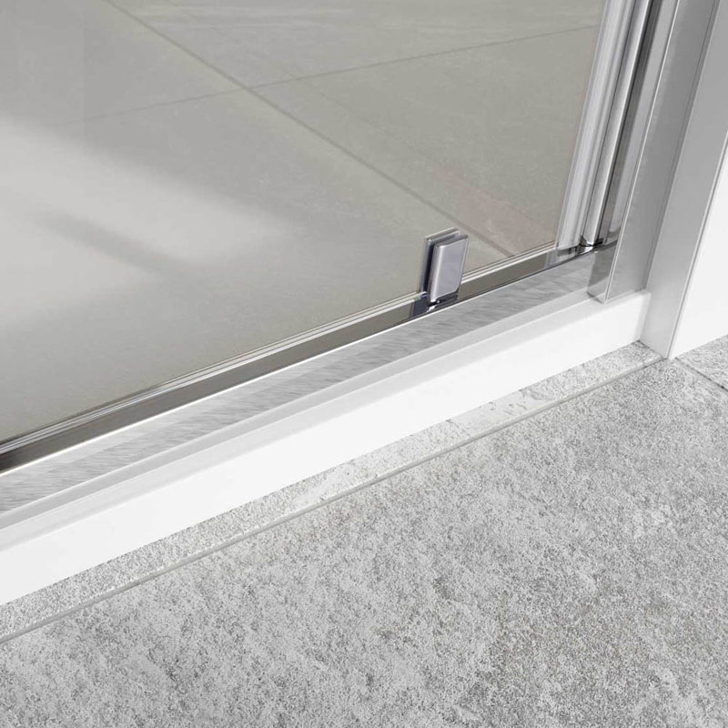 Feora 760mm W x 1950mm H Pivot Semi-Frameless Tub Door with Clear Glass, H 195 x W 100 cm