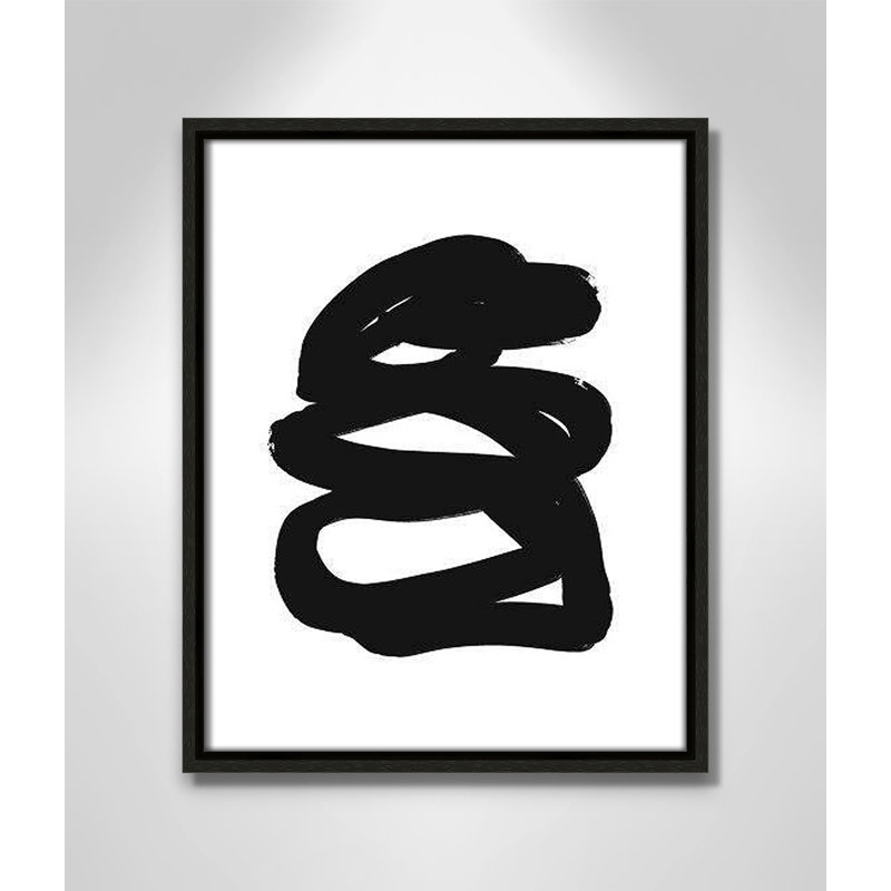 Collection de dessins au trait «The Hug» par Leah Straatsma, H 15,5 po x l 12,5 po x P 2 po, Cadre flottant espresso