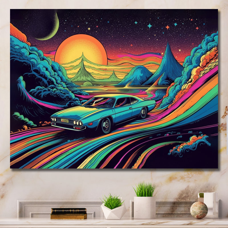 «Madine Blue and Orange Of Muscle II» sur toile, H 12 po x l 20 po x P 1 po, Toile tendue