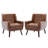 Jaqueze Upholstered Coffee Faux Leather Tufted Square Arm Accent chair-820513901