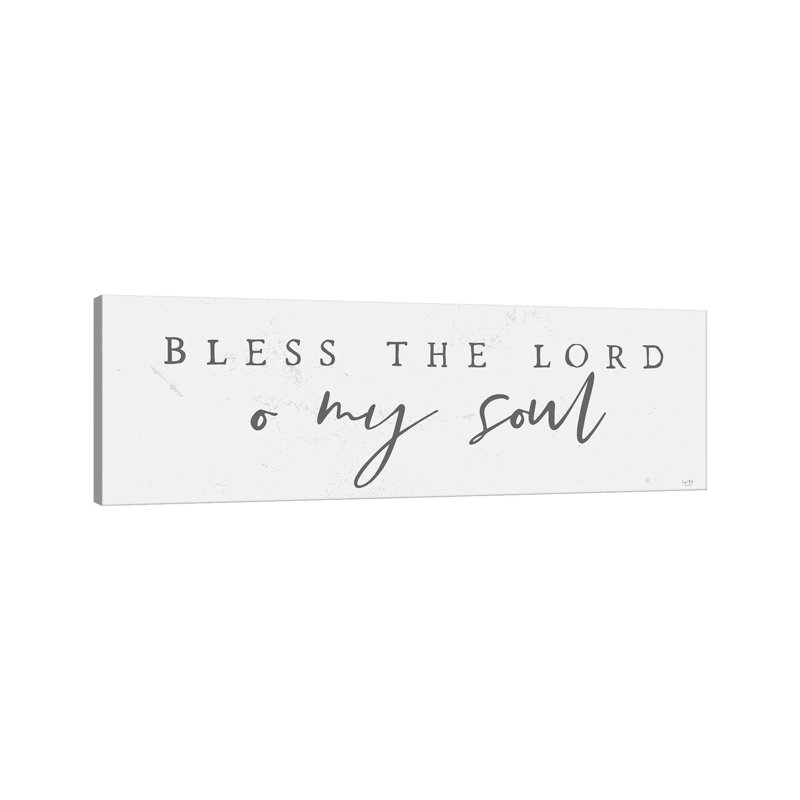 Bless The Lord by Lux + Me Designs - Wrapped Canvas Panoramic Minimalistic, 30.48 cm H x 91.44 cm W x 1.91 cm D