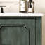 Meuble-lavabo de salle de bain avec pieds en bois d'hévéa de 1,9 po - Armoire rétro bleue antique 30 po