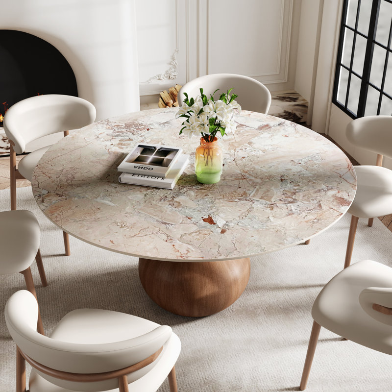 Ensemble de salle à manger 3 pièces avec 3 chaises rembourrées, H 29,5 po x l 47,2 po x P 47,2 po, Romantic Garden