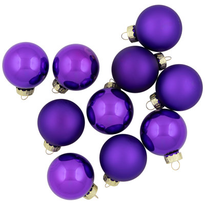 10ct 2-Finish Glass Christmas Ball Ornaments