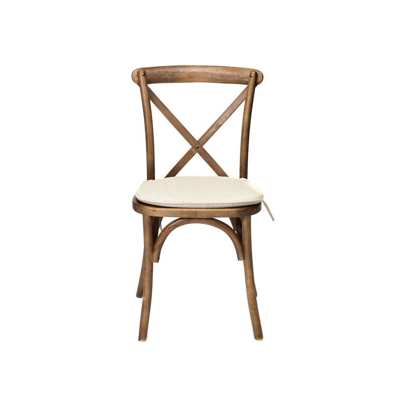 18'' H Upholstered Stacking Side Chair, Dark Walnut