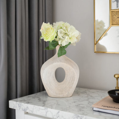Modern Stoneware Ceramic Vase - Decorative Textured Accent with Sleek Design, Elegant Home Decor Statement for Contemporary Interiors