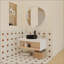 Meuble-lavabo flottant avec lavabo vasque, meuble-lavabo mural avec rangement ouvert, finition avec comptoir durable, conception moderne peu encombrante (livré dans 2 boîtes)-659365411