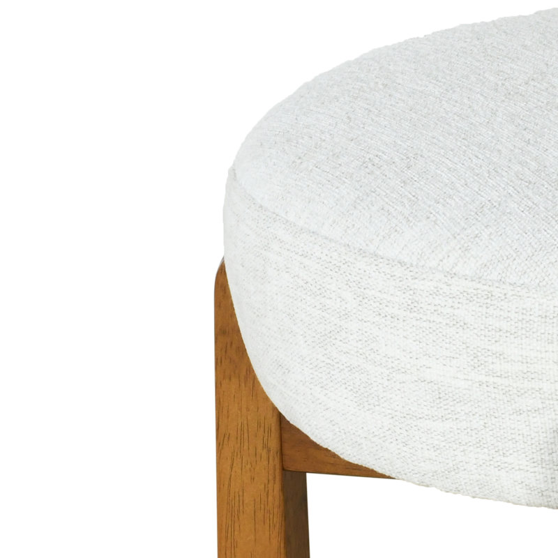 Ensemble de 4 tabourets de bar modernes en bois d'hévéa et ivoire Aubern Elise, Ivory