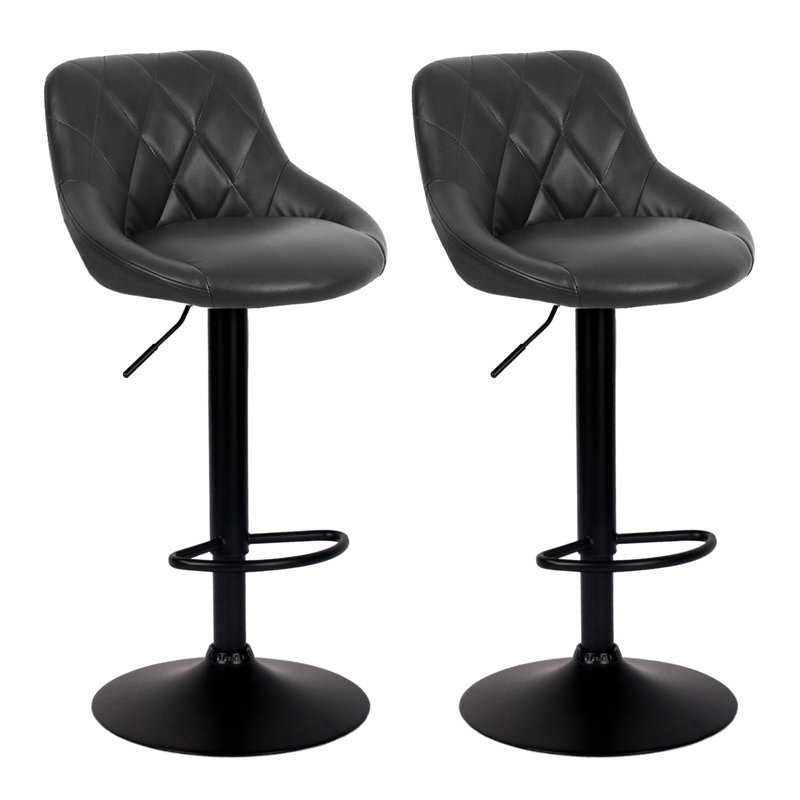 Tabouret de bar rotatif à hauteur ajustable Edward, Noir