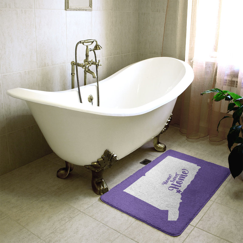 Tapis pour salle de bain new refuge home, l 17 po x L 21 po, Mauve