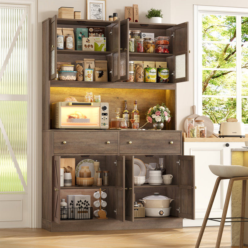 Garde-manger 71 po avec station de charge, Rustic Oak