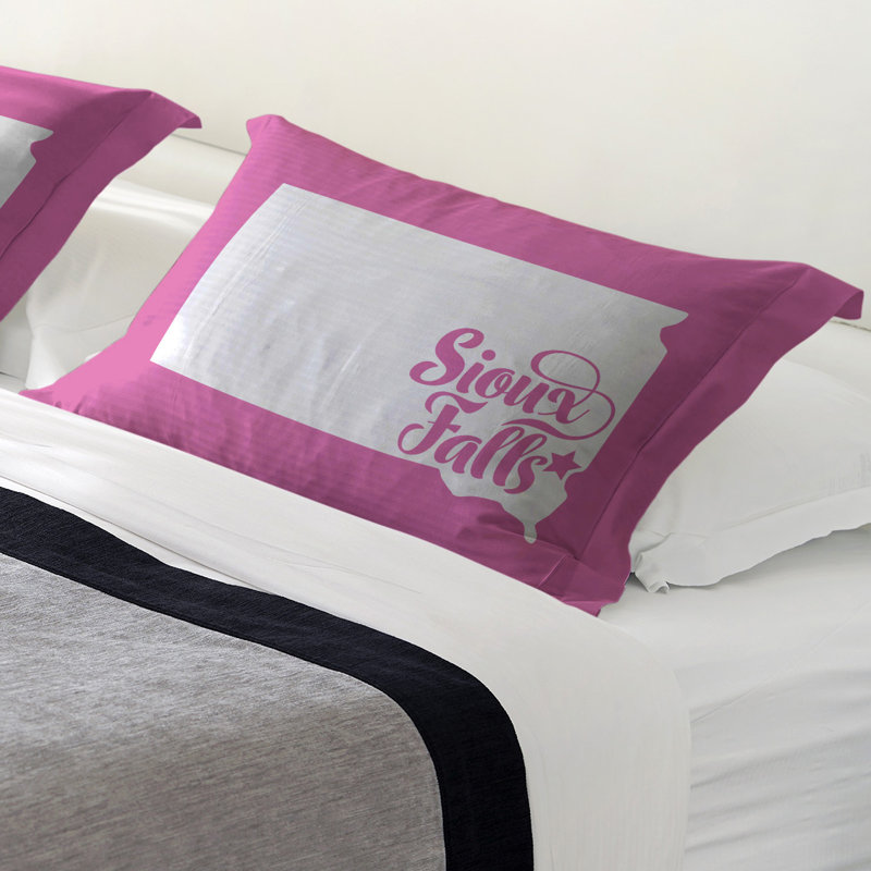 South Dakota Sham Set, Queen, Microfiber, Pink