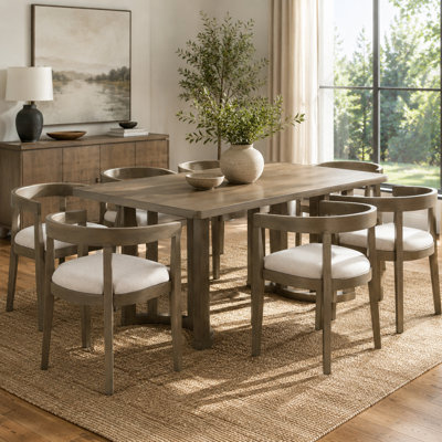 Dareck 7-Piece Dining Set with Rectangular Table and 6 Barrel-Back Chairs