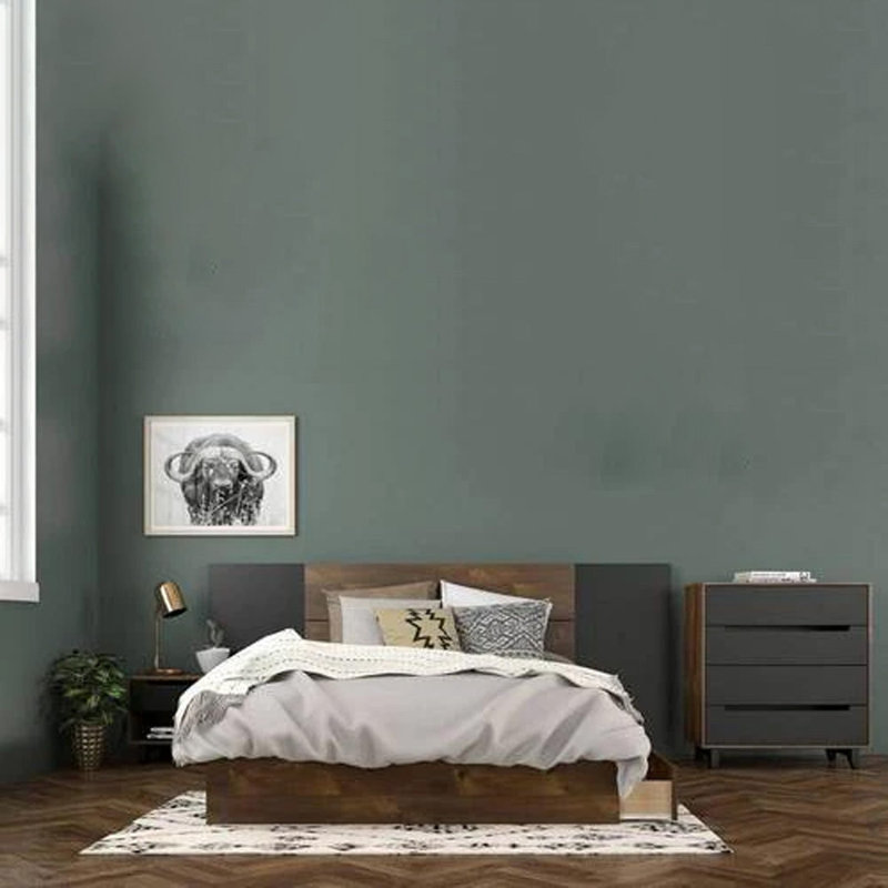 Lit en bois avec rangement (noir), Simple, Truffe