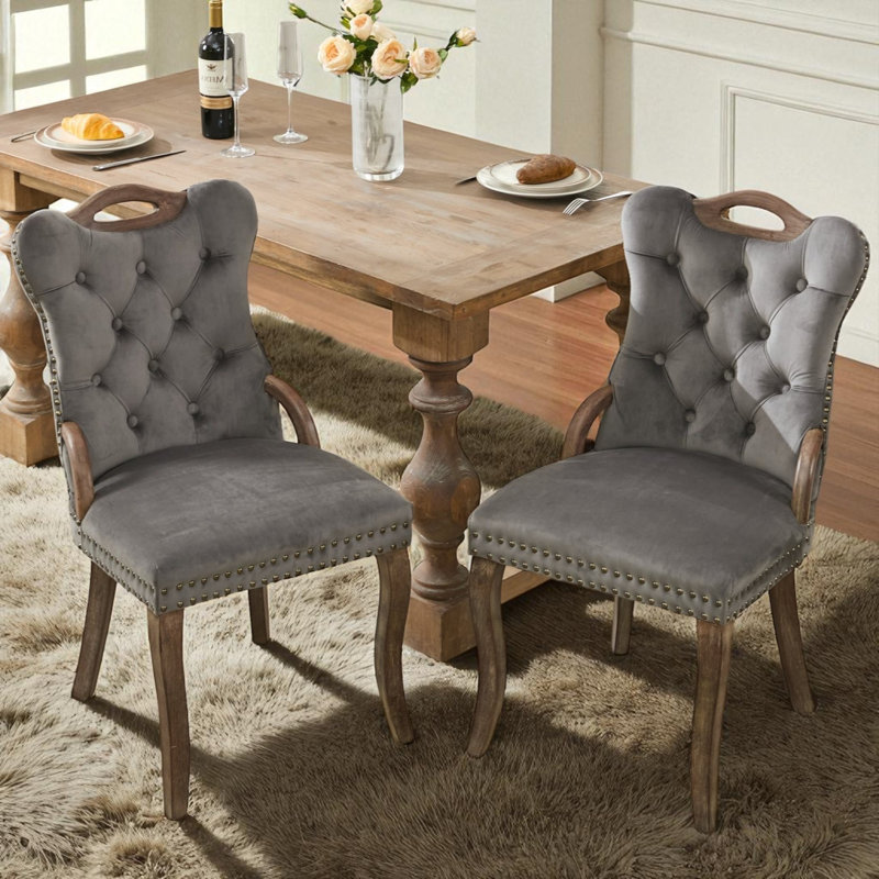 Chaises de salle à manger Miyona, Gris