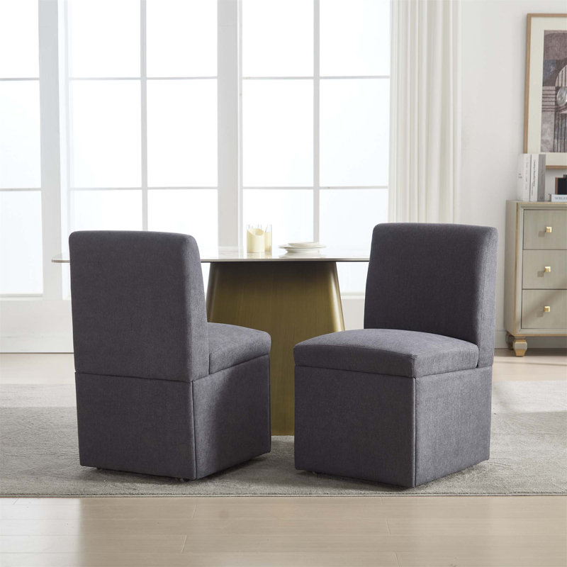 Versatile Upholstered Swivel Chairs with Hidden Storage for Various Rooms, Dark Grey