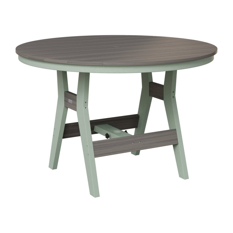 Table de bar ronde 48 po Berlin Gardens Harbor, Gris côtier, Écume de mer, écume de mer