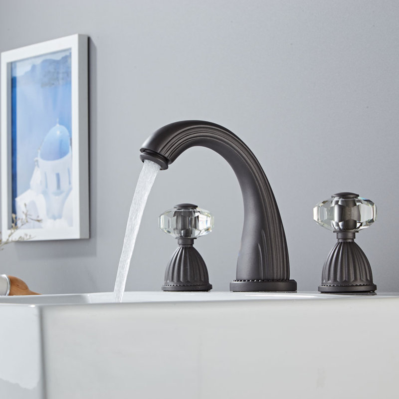 Widespread 2-handle Bathroom Faucet with Drain Assembly, Matte Black