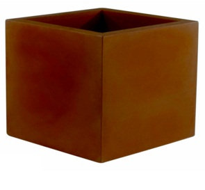 Cube - Resin Pot Planter - Basic, 15.75" H x 15.75" W x 15.75" D, Steel