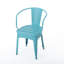 Bistro d'extérieur bleu en métal 3 pièces Kd. Fer thermolaqué, matériaux durables. Chaise: H 18/30 po x l 16,25 / 20 po x P 16,25 / 20,5 po. Table: P 30 po 24,8 po - table et 2 chaises-639120809