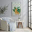 Tigre et motifs tropicaux, reproduction sur toile dans un cadre-902280201-902280307