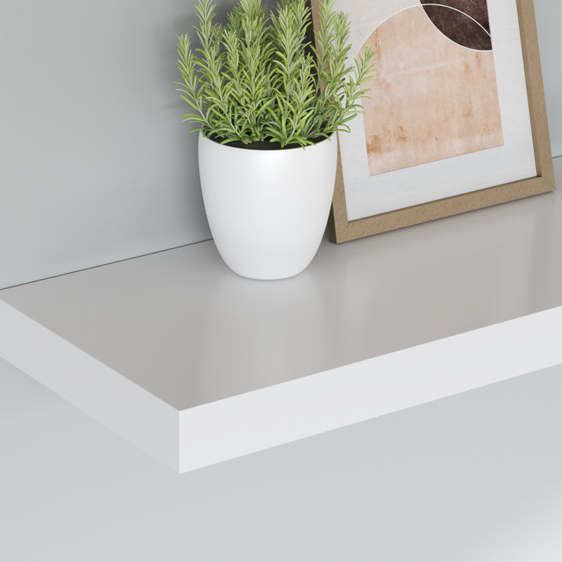 Ensemble de 4 tablettes murales pour cadres photo, 1.5" H x 31.5" W x 9.3" D, Blanc